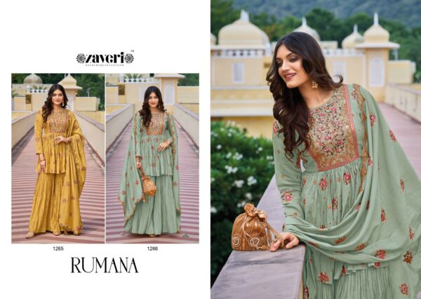 ZAVERI RUMANA 1265 & 1266 HEAVY SILK PLAZZO SET WHOLESALE