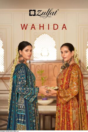 ZULFAT 523 WAHIDA PURE WOOLLEN PASHMINA SALWAR SUITS WHOLESALE