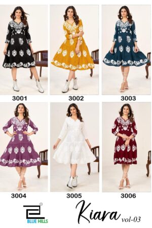 BLUE HILLS KIARA VOL 3 LUCKNAVI WORK READYMADE KURTI ONLINE SHOPPING