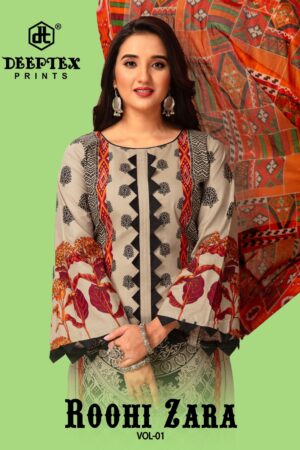 DEEPTEX ROOHI ZARA VOL 1 HEAVY LAWN COTTON DRESS MATERIAL WHOLESALE