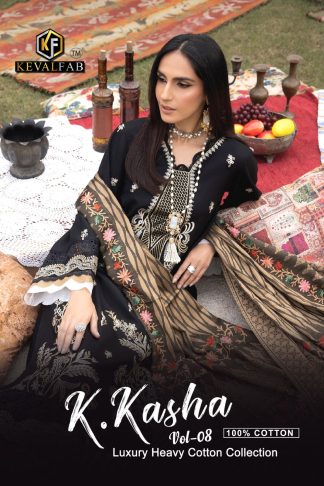 KEVAL FAB K KASHA VOL 8 KARACHI COLLECTION WITH EXPANSIVE DESINGER SUITS ONLINE