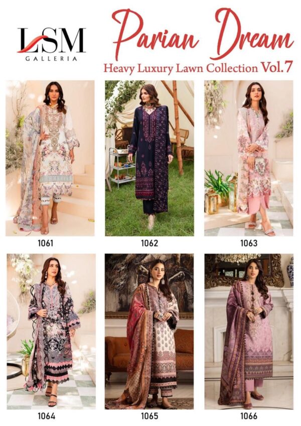 LSM PARIAN DREAM HEAVY LUXURY LAWN COLLECTION VOL 7 PAKISTANI SUITS