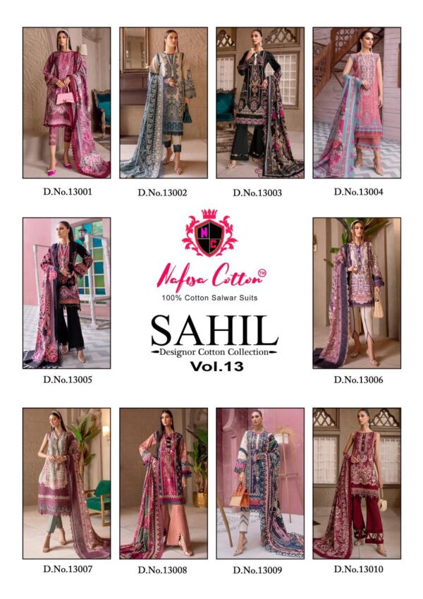 NAFISHA SAHIL DESIGNOR COTTEN COLLECTION VOL 13 PAKISTANI SUITS CATALOGUE