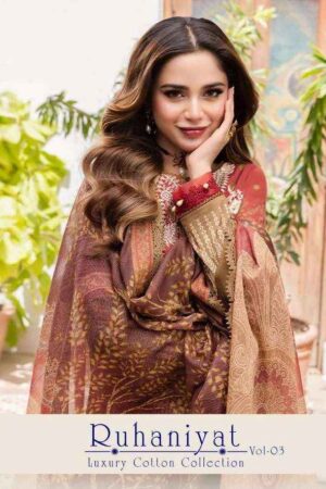 TRUSTFUL RUHANIYAT VOL-3 KARACHI COTTON PAKISTANI SUITS WHOLESALE