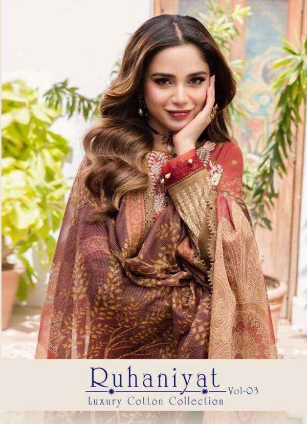 TRUSTFUL RUHANIYAT VOL-3 KARACHI COTTON PAKISTANI SUITS WHOLESALE