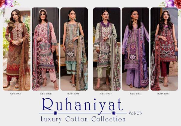 TRUSTFUL RUHANIYAT VOL-3 KARACHI COTTON PAKISTANI SUITS WHOLESALE