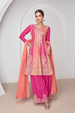 AASHIRWAD CREATION SUHANA 9922 & 9923 PREMIUM CHINNON SILK SUITS WHOLESALE