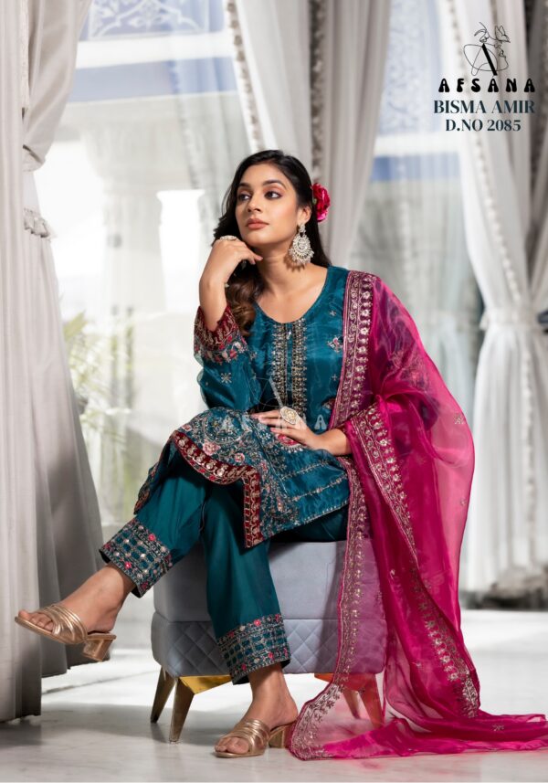 AFSANA BISMA AMIR 2085 ORGANZA PAKISTANI SALWAR SUITS WHOLESALE