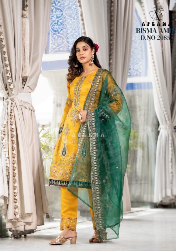 AFSANA BISMA AMIR 2085 ORGANZA PAKISTANI SALWAR SUITS WHOLESALE