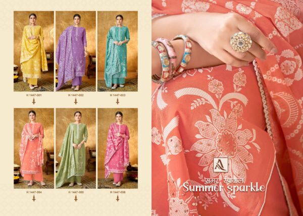 ALOK SUMMER SPARKLE H 1447 PREMIUM COTTON WHOLESALE PAKISTANI SUITS