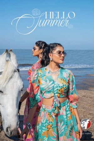 ANJU FABRICS HELLO SUMMER CROP TOP WITH PLAZZO CATALOGUE IN SURAT