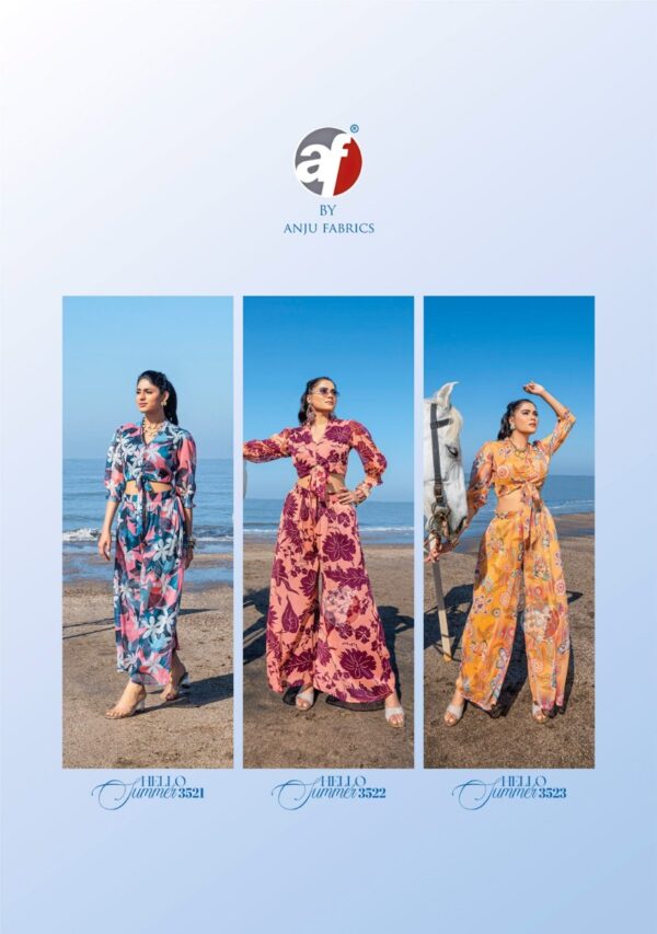 ANJU FABRICS HELLO SUMMER CROP TOP WITH PLAZZO CATALOGUE IN SURAT