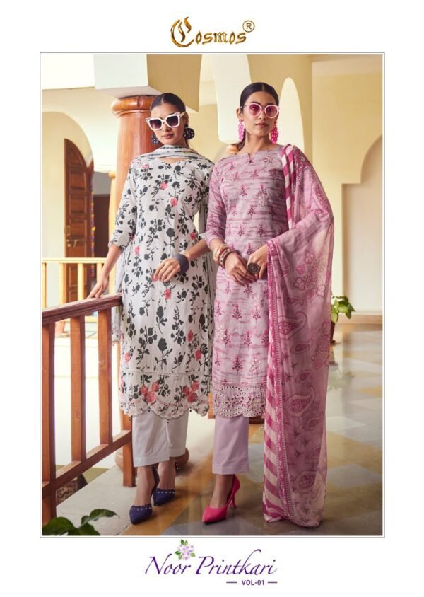 COSMOS NOOR PRINTKARI COLECTION PAKISTANI SUITS NEW CATALOGUE