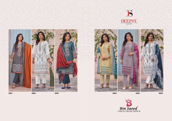 DEEPSY BIN SAEED-8 8001 TO 8006 PAKISTANI SUITS NEW CATALOGUE