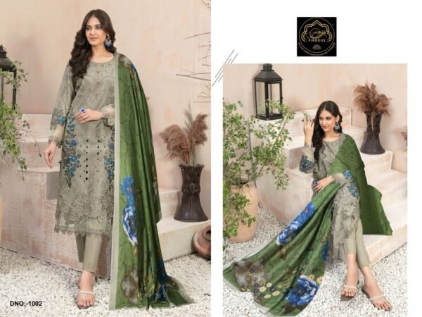 FIRDOUS ADAN LIBAS 1001 & 1004 LAWN PAKISTANI SUITS NEW CATALOGUE - Image 8
