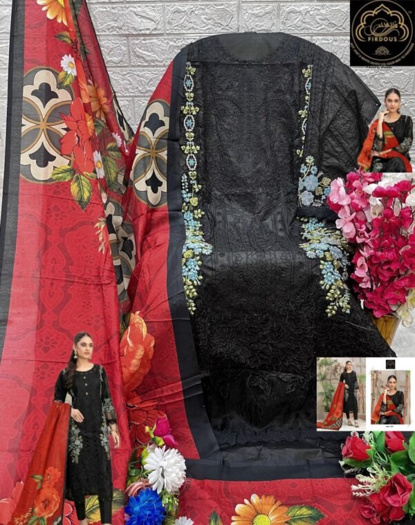 FIRDOUS ADAN LIBAS 1001 & 1004 LAWN PAKISTANI SUITS NEW CATALOGUE - Image 2