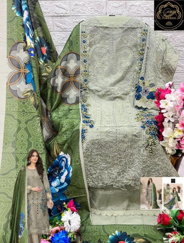 FIRDOUS ADAN LIBAS 1001 & 1004 LAWN PAKISTANI SUITS NEW CATALOGUE - Image 5