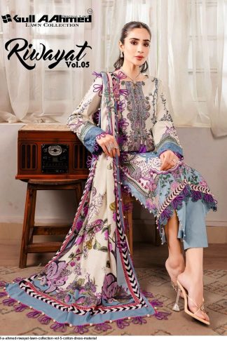 GULL AAHMED RIWAYAT VOL-05 PURE LAWN COTTON PAKISTANI SUITS