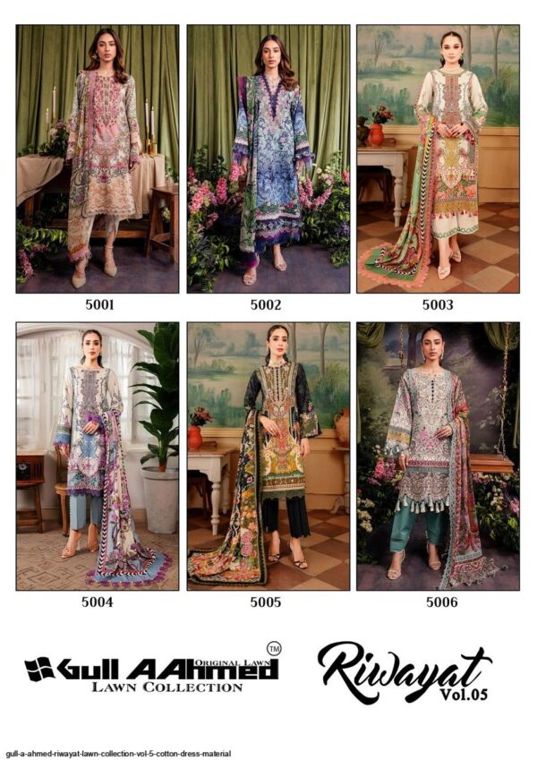 GULL AAHMED RIWAYAT VOL-05 PURE LAWN COTTON PAKISTANI SUITS