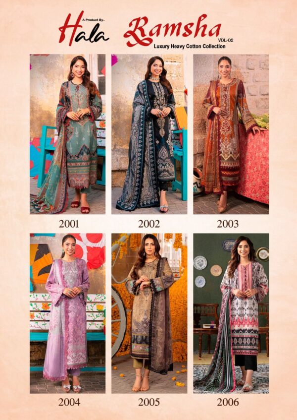 HALA RAMSHA VOL 2 COTTON WHOLESALE SUITS CATALOGUE