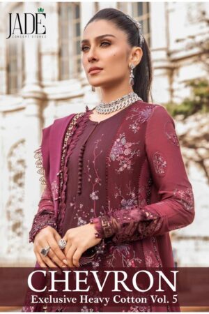 JADE CHEVRON EXCLUSIVE HEAVY COTTON VOL.5 PAKISTANI SUITS AT BEST PRICE