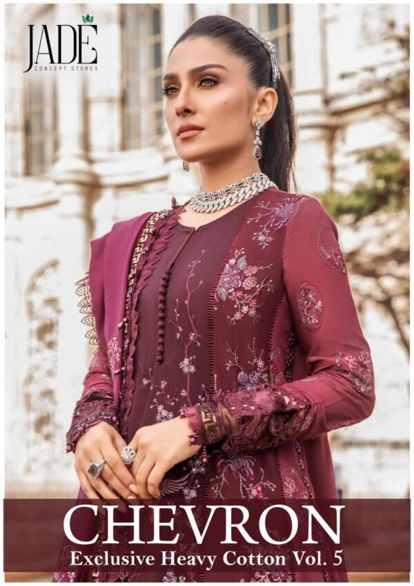 JADE CHEVRON EXCLUSIVE HEAVY COTTON VOL.5 PAKISTANI SUITS AT BEST PRICE