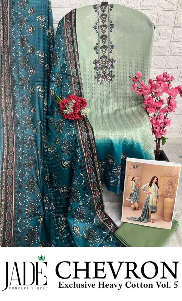 JADE CHEVRON EXCLUSIVE HEAVY COTTON VOL.5 PAKISTANI SUITS AT BEST PRICE - Image 11