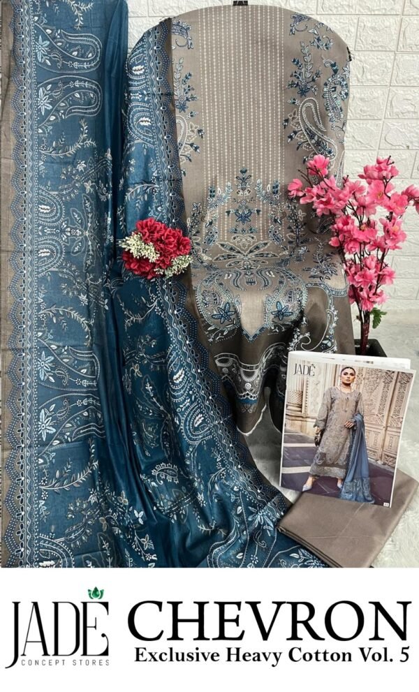 JADE CHEVRON EXCLUSIVE HEAVY COTTON VOL.5 PAKISTANI SUITS AT BEST PRICE - Image 10