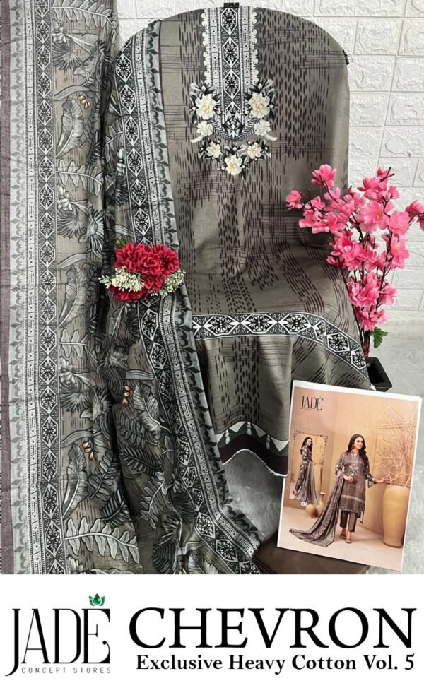 JADE CHEVRON EXCLUSIVE HEAVY COTTON VOL.5 PAKISTANI SUITS AT BEST PRICE - Image 6