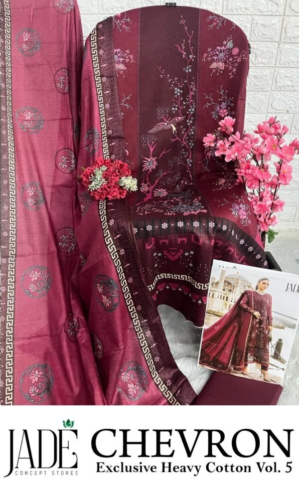 JADE CHEVRON EXCLUSIVE HEAVY COTTON VOL.5 PAKISTANI SUITS AT BEST PRICE - Image 4