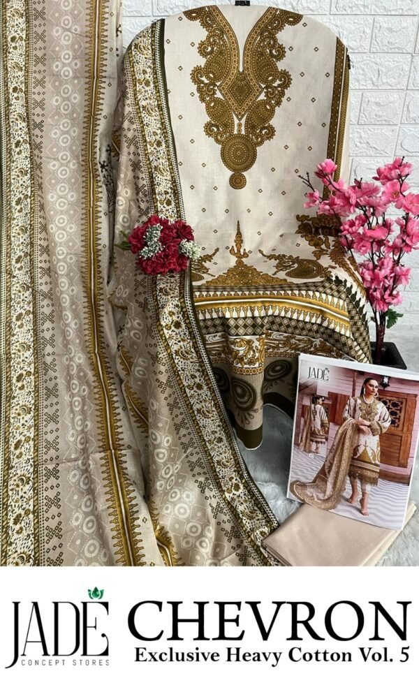 JADE CHEVRON EXCLUSIVE HEAVY COTTON VOL.5 PAKISTANI SUITS AT BEST PRICE - Image 2