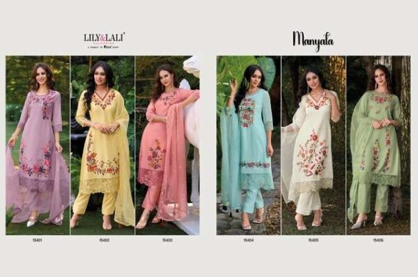 LILY & LALI MANYATA READYMADE PANT STYLE SUITS CATALOGUE