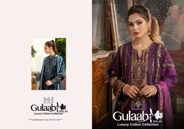 MARYAM HUSSAIN GULAAB VOL-1 KARACHI PAKISTANI SALWAR SUITS DESIGN - Image 2