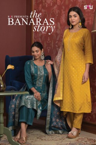 S4U BANARAS STORY DOLA JACQUARD KURTA SET ONLINE WHOLESALE