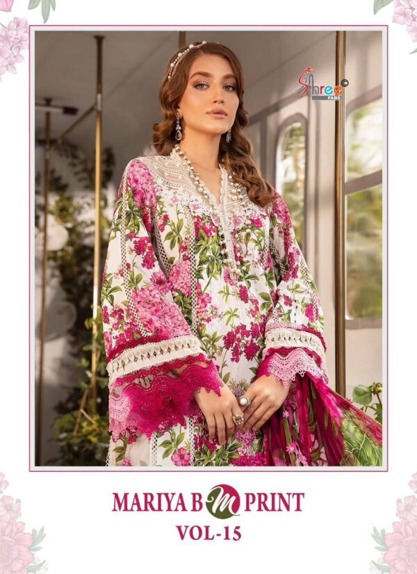 SHREE FABS MARIA B M PRINT VOL-15 PAKISTANI SUITS NEW CATALOGUE