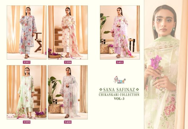 SHREE FABS SANA SAFINAZ CHIKANKARI COLLECTION VOL-3 CATALOGUE SUITS DESING