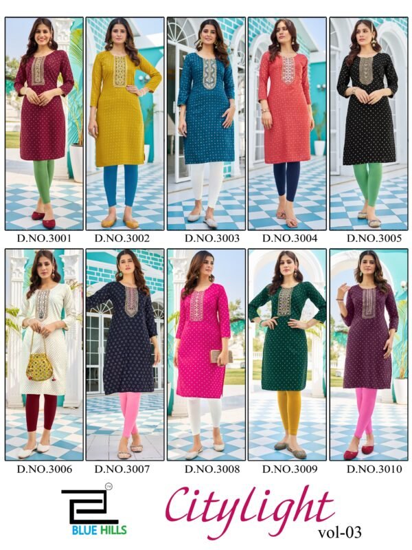 BLUE HILLS CITY LIGHT VOL 3 RAYON WHOLESALE SALWAR KAMEEZ INDIA