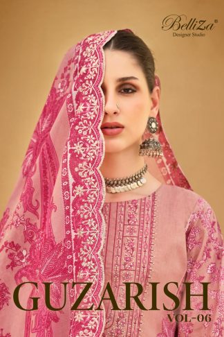 BELLIZA GUZARISH VOL-6 PURE COTTON DESIGNER PAKISTANI SUITS WITH PRICE