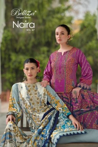 BELLIZA NAIRA VOL-47 907 COTTON WHOLESALE PAKISTANI SUITS ONLINE