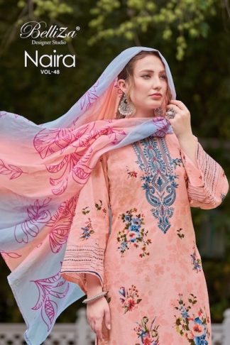 BELLIZA NAIRA VOL 48 COTTON DIGITAL PRINT WHOLESALE CATALOGUE SUITS ONLINE