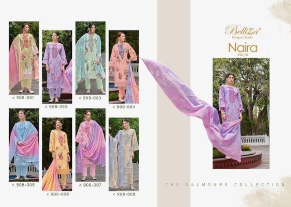 BELLIZA NAIRA VOL 48 COTTON DIGITAL PRINT WHOLESALE CATALOGUE SUITS ONLINE