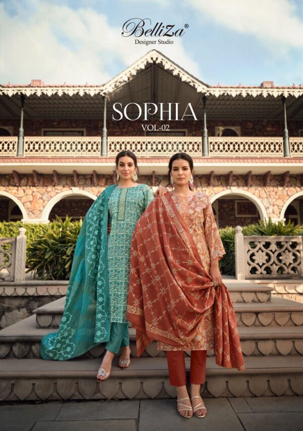 BELLIZA SOPHIA VOL 2 894PURE BLOSSAM COTTON SALWAR SUITS ONLINE