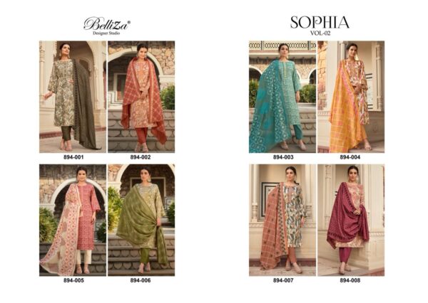 BELLIZA SOPHIA VOL 2 894 PURE BLOSSAM COTTON SALWAR SUITS ONLINE