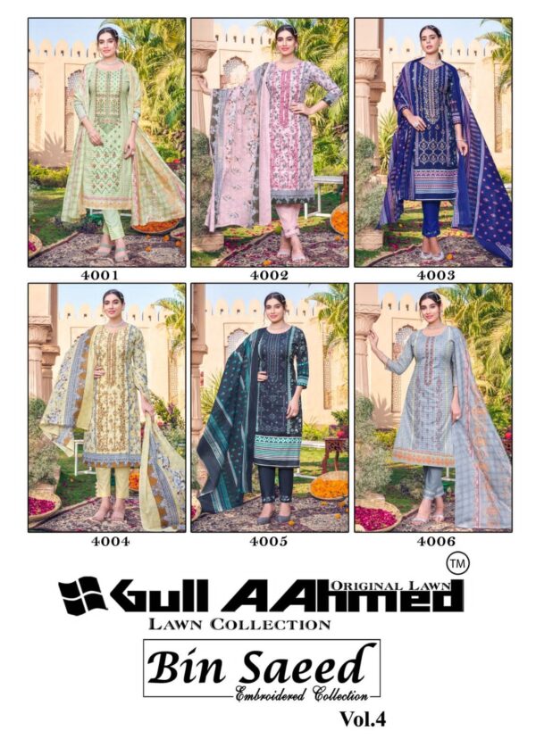 GULLAAHMED BIN SAEED EMBRODARY COLLECTION VOL 04 LAWN PAKISTANI SUITS ONLINE