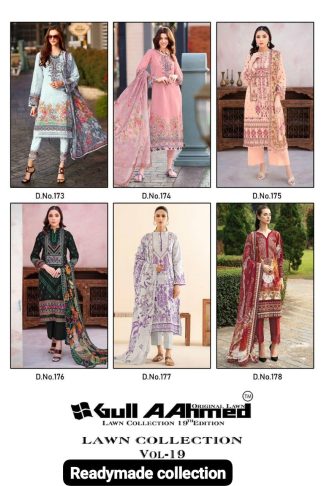 GULLAAHMED VOL 19 ORIGINAL LAWN READYMADE PAKISTANI KURTI DESIGN 2023