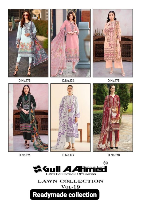 GULLAAHMED VOL 19 ORIGINAL LAWN READYMADE PAKISTANI KURTI DESIGN 2023