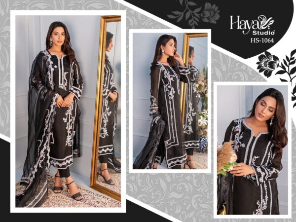 HAYA STUDIO HAYA 1064 HEAVY SILK ORGANZA CATALOGUE SUITS DESING