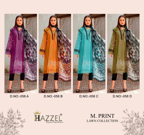 HAZZEL M.PRINTS LAWN COLLECTION 058 SALWAR SUIT WHOLESALER SUPPLIER