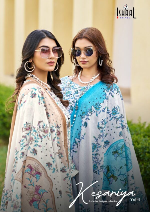 ISHAAL PRINTS KESARIYA VOL-4 LAWN PAKISTANI SALWAE SUITS WHOLESALE