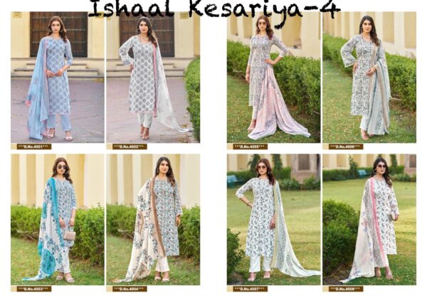 ISHAAL PRINTS KESARIYA VOL-4 LAWN PAKISTANI SALWAE SUITS WHOLESALE